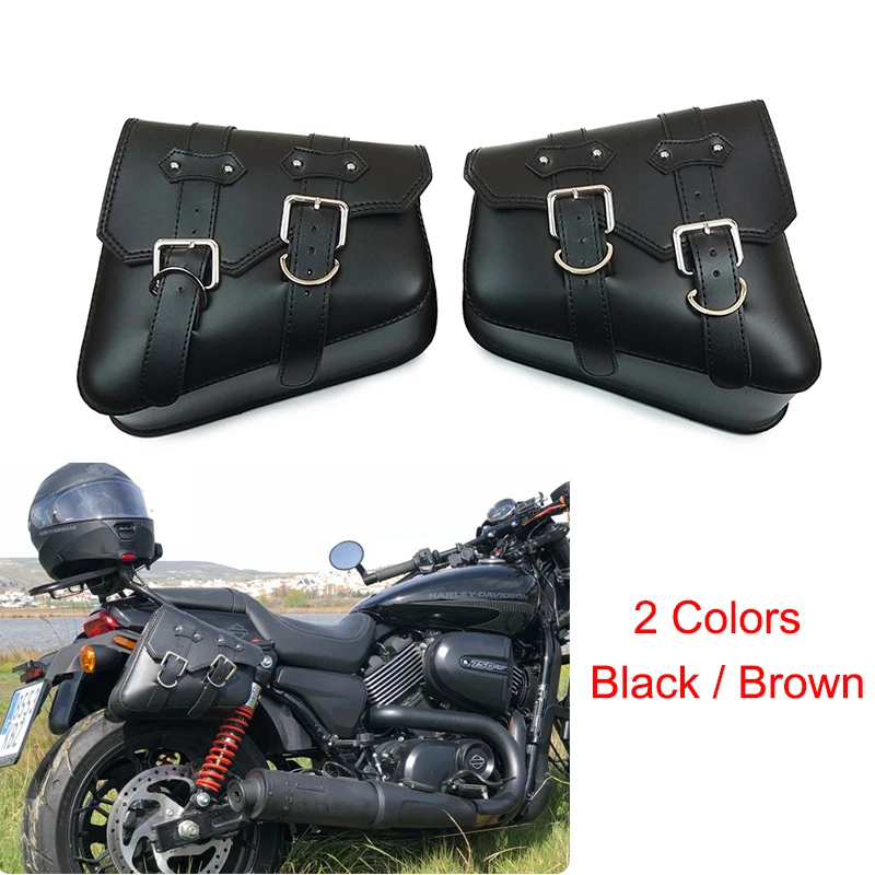 2X Motorcycle Bags For Sportster XL 883 1200 Motorbike Saddle Bags Pu Leather Side Tool Bag Out Door Luggage for BMW SUZUKI (17)