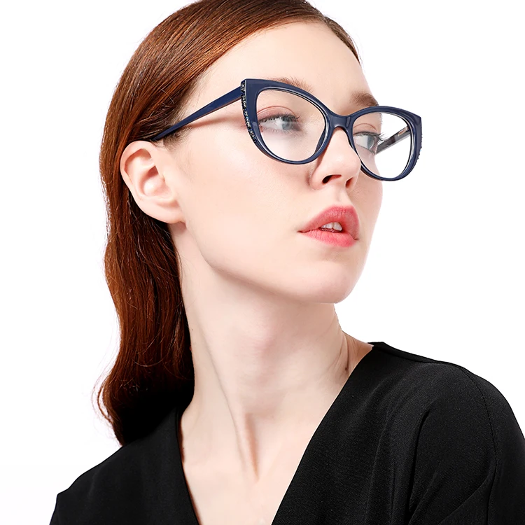 

Spectacle frame cat eye Glasses frame Small crystal Rhinestone clear lens Women Eyewear Men optical frames eyeglasses frame