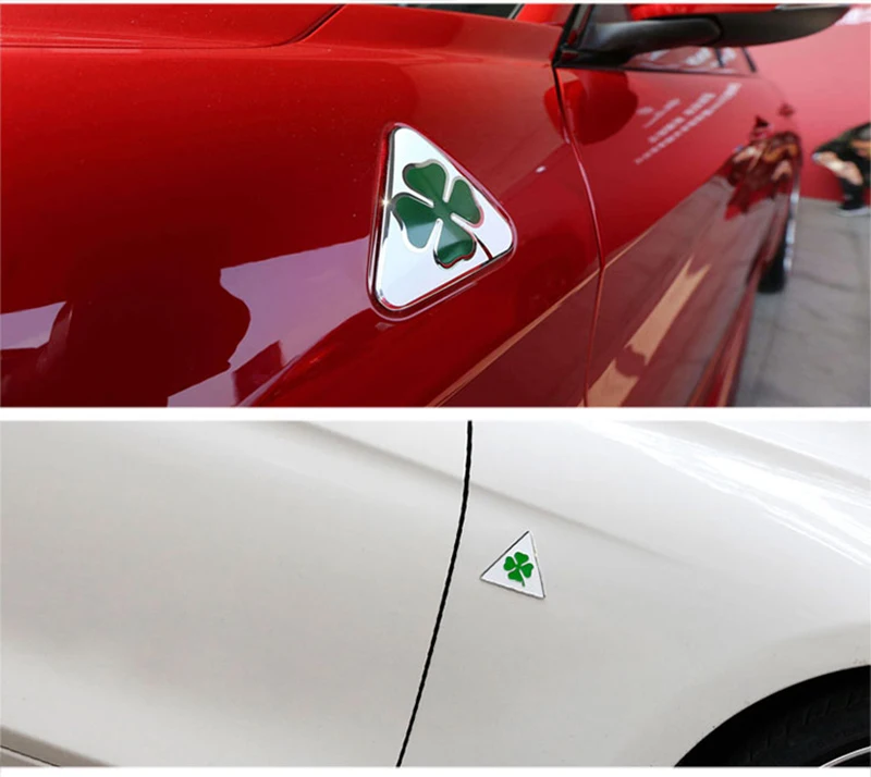 Алюминиевая 3D наклейка 1 шт. для Alfa Romeo Quatrefoil Green Delta 147 156 166 GT Автомобильная боковая