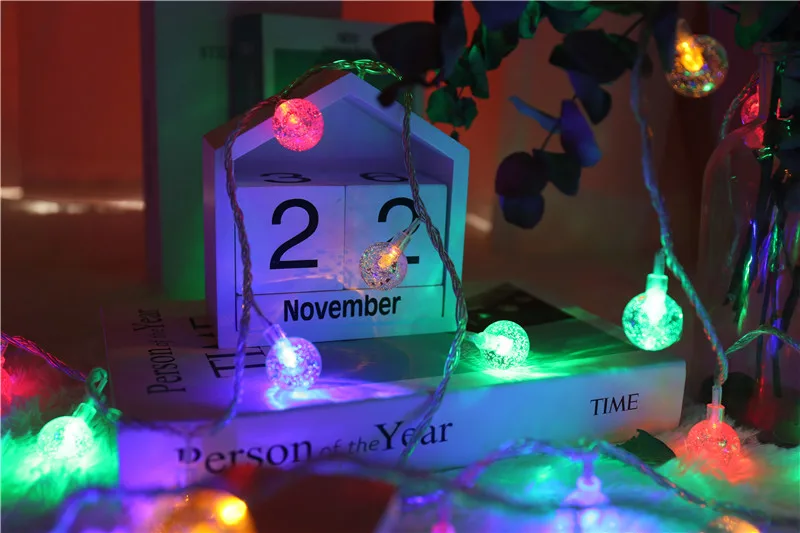 RTGBRT 20 Led хрустальный шар светящаяся гирлянда на батарейках/USB рождественская Праздничная лампа для свадьбы декор Сказочный