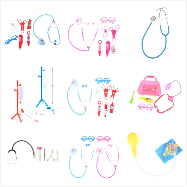 Stethoscope Children Pretend Play Doctor Nurse Toy Set Portable Suitcase Medical Kit Kids Educational Role Play Classic Toys 1