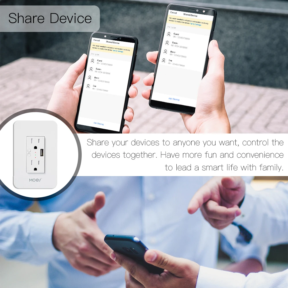 Умная настенная розетка с 2 разъемами USB работает Alexa Google Home не требуется