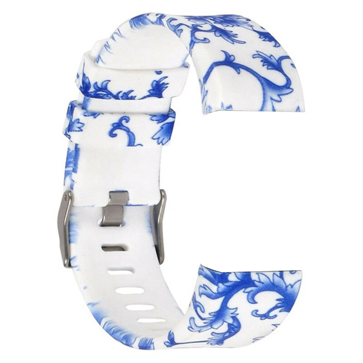 Floral Silicone Strap for Fitbit Charge 2 Band Fitness Smart Bracelet Watches Replacement Sport Strap Bands Size L