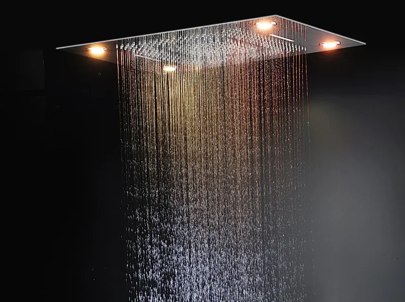Многофункциональная светодиодная насадка для душа Дождевой душ Дистанционное управление Водопад Массажные лейки