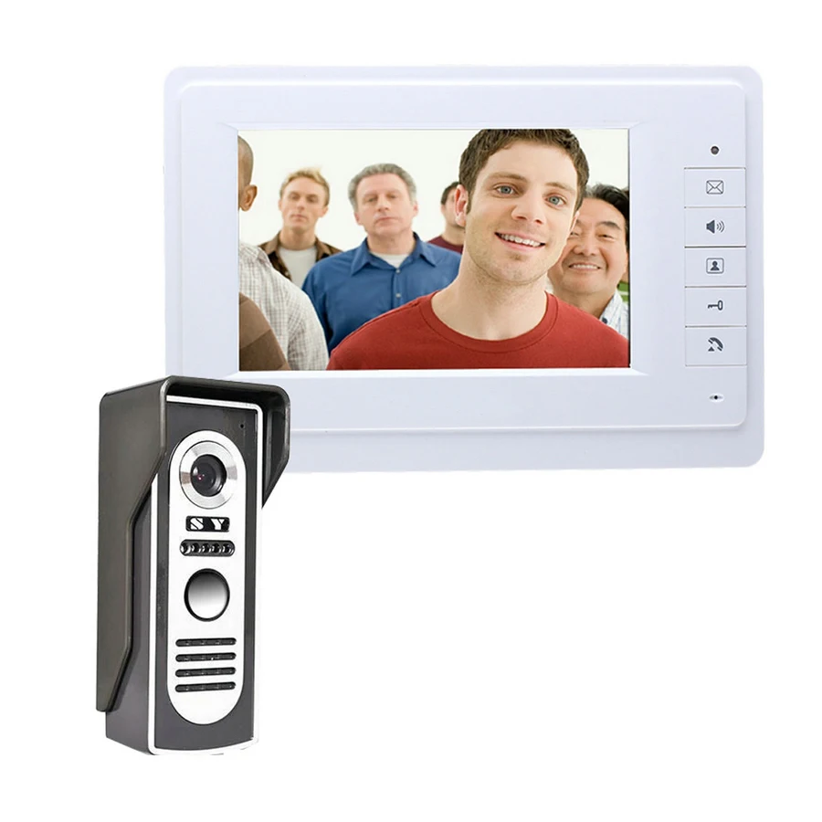 

7 Inch TFT Wired Video Door Phone Intercom Color Video Doorphone Intercom System White Monitor Outdoor Home Doorbell Intercoms