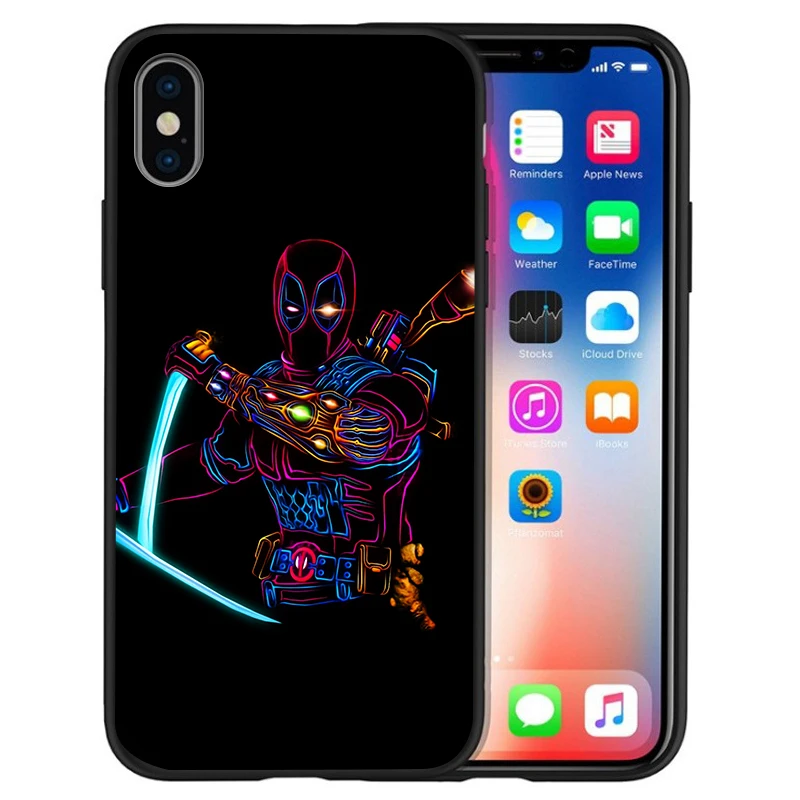 Роскошный чехол Marvel Мстители Супергерои Дэдпул Человек-паук для Apple iPhone X чехол 7 8 6 6S Plus 5 5S SE XS MAX XR Etui Coque