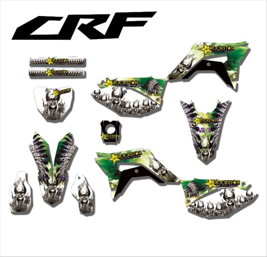 

Customized GRAPHICS & BACKGROUNDS DECAL STICKER for Honda CRF250R CRF 250R 2018-2019 CRF 250R 2017 - 2019