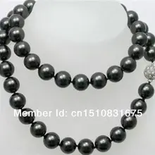 10 мм черная Морская раковина жемчужное длинное ожерелье бусины из натурального камня ручной работы ювелирные изделия дизайн подарки на день матери 35 дюймов ux422