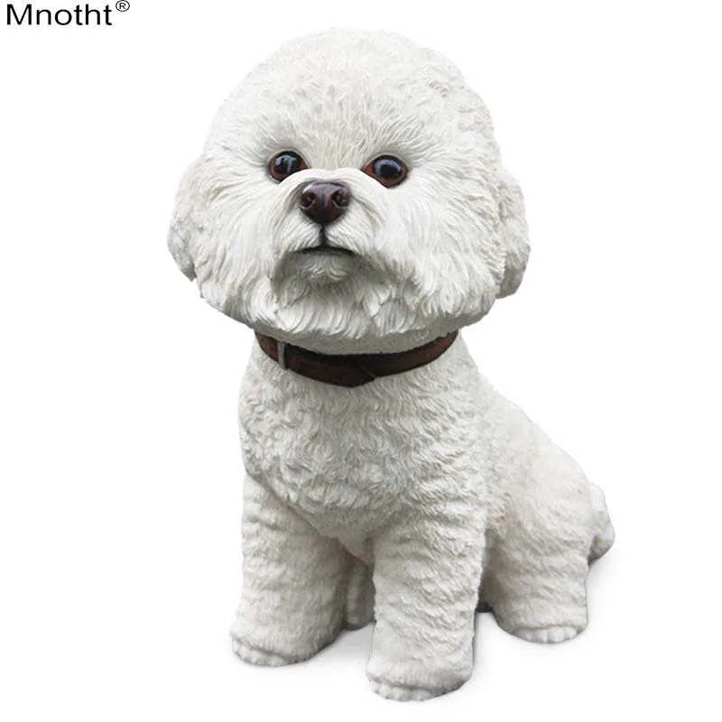 Mnotht Bichon Frise модель собаки из смолы щенок животного игрушка животное сцена