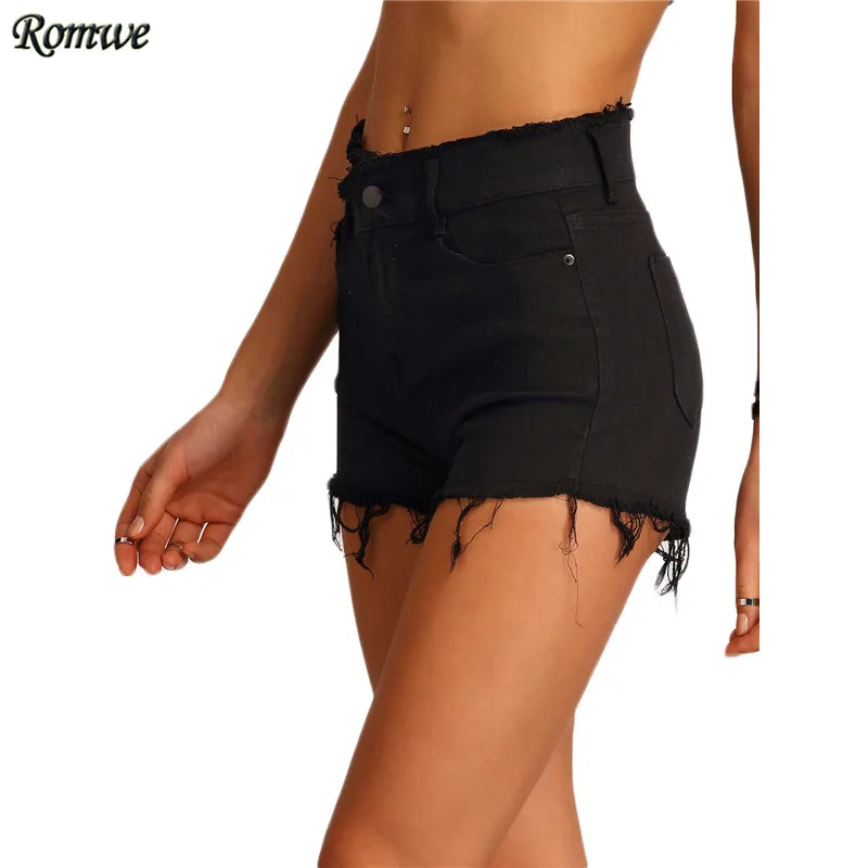 Popular Frayed Black Denim Shorts-Buy Cheap Frayed Black Denim ...