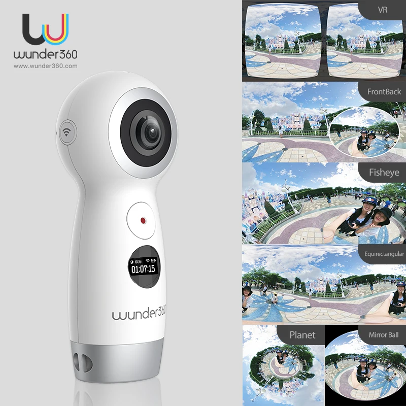 Wunder360 4 К 360 камера на градусов экшн камеры UHD Wi Fi Транслируй VR для iOS/Android OPPO XIAOMI