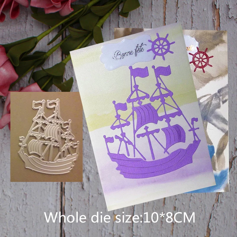 Корабль Лодка Металлическая сталь высечки рамки резки трафареты для DIY Скрап