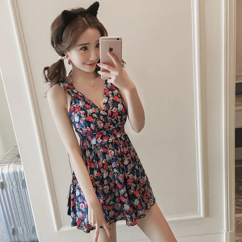 

Swiming Suit Women Swimsuit Woman Swimwear For Bathing Clothes 1 Piece One Solid 2018 Backless Dress Underwire Broken Flower
