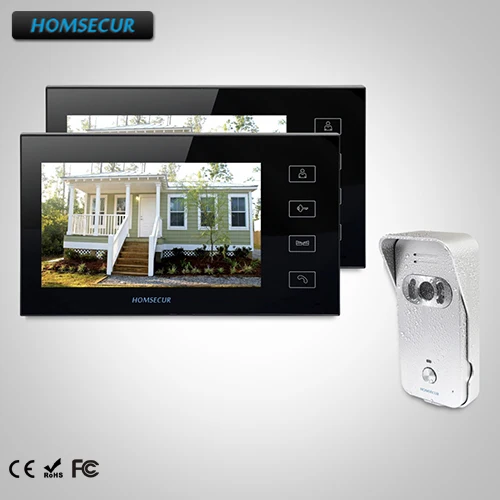 

HOMSECUR 7" Video Door Entry Security Intercom+Intra-monitor Audio Intercom : TC021-S Camera +TM704-B Monitor