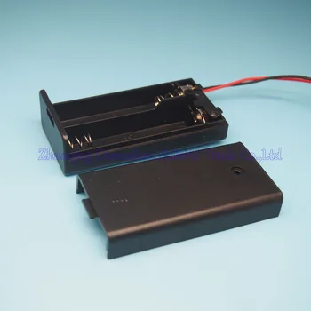 

35pcs/lot Lab Home DIY Experiment Test 2xAA Battery Storage Box Holder Case With Cover And Switch