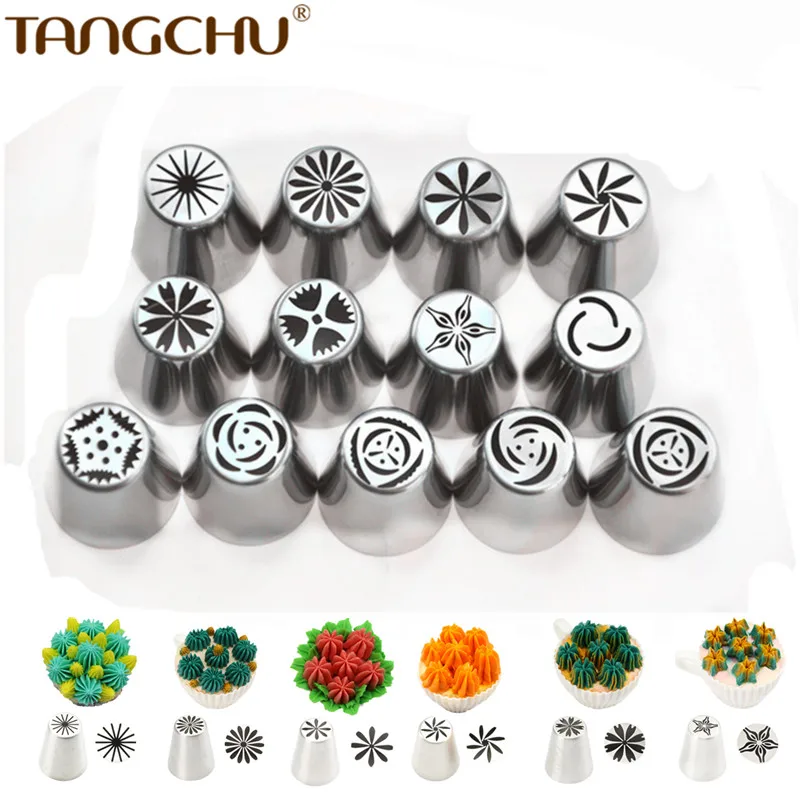 13pcs Set Russian Stainless Steel Icing Piping Nozzles