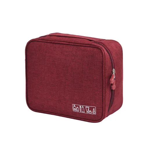 Portable Travel Cosmetic Organizer Men's Toiletry Makeup Storage Bag Zipper Pouch Home Luggage Accessories Supplies - Цвет: Wine Red Bag