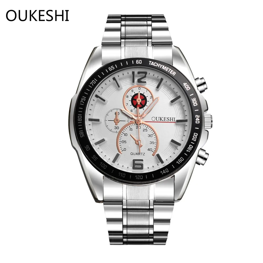 2017 OUKESHI Топ люксовый бренд часы кварцевые спортивные часы для мужчин Милитари из нержавеющей стали водонепроницаемые наручные часы Relogio