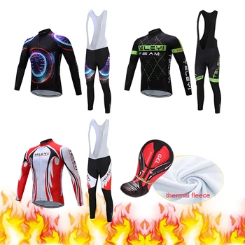 

Winter long sleeve cycling clothing thermal fleece bicycle jersey set 2020 men triathlon suit bike dress clothes kit mtb maillot