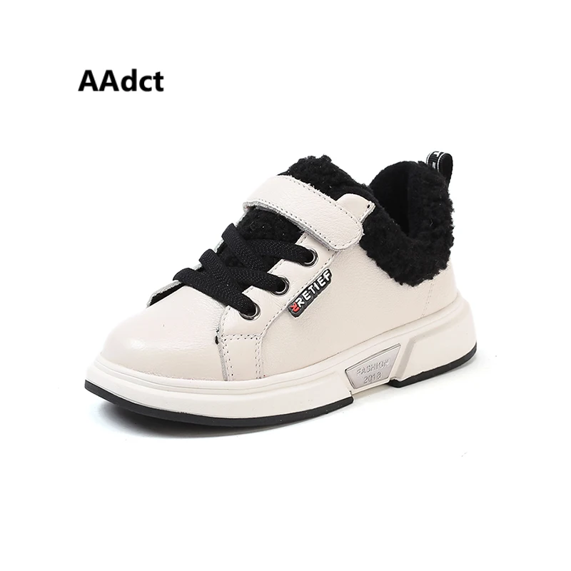 

AAdct Warm cotton running shoes for boys Leather sneakers children's shoes New casual sports girls kids shoes Brand
