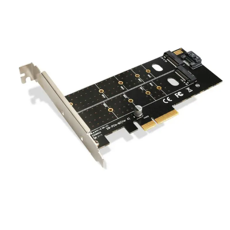 Переходная карта PCI-E PCI Express 3,0 для NVME M.2 NGFF SSD 110mmM_Key и B_Key PCIE pcie M2 - Цвет: Красный