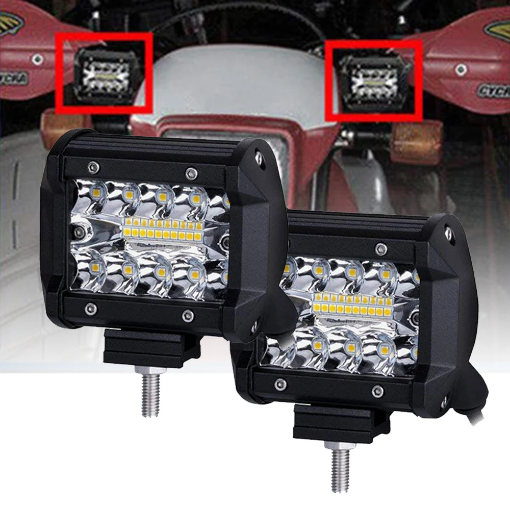 

60W 4INCH White 6000K Waterproof IP67 Work Light LED Light Bars Spot Flood Beam for Work Driving Offroad Boat Car Tractor Truck