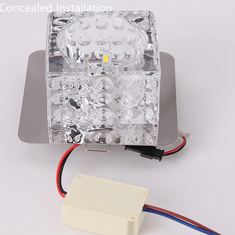 Simples e Moderno Conduziu a Lâmpada do Teto Luzes do Corredor para Iluminação Luz de Teto Quadrado Cristal Criativo Decorativa Embutida Lâmpada Led 10 Cheap Luzes de teto