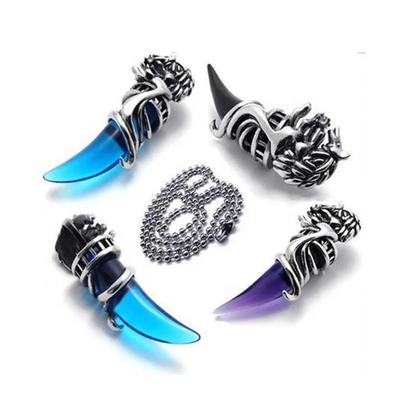 

Zinc Alloy Mystic Wolf Tooth Venturer Pendant w Box Chain Necklace Drop Shipping Halloween jewelry