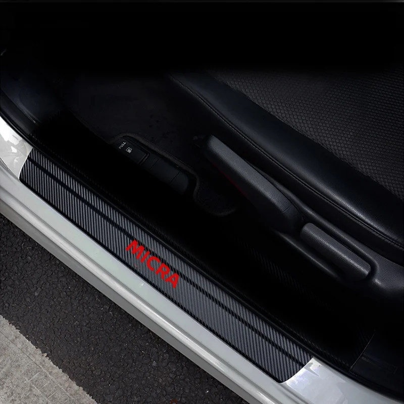 Виниловая наклейка для Nissan MICRA из углеродного волокна защитная Накладка на порог