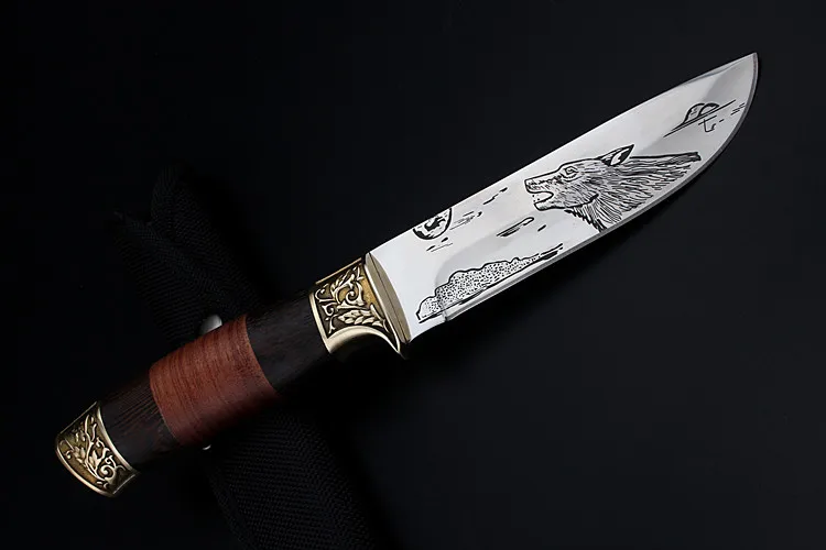 2020 New Hot Sale High Hardness Wood Handle Outdoor Fixed Tactical Combat Hunting Knife Camping Diving Military Knives EDC Tools