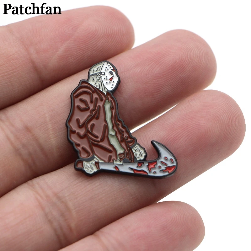 Patchfan пятница 13th из цинкового сплава для галстука значки para рубашка сумка Одежда