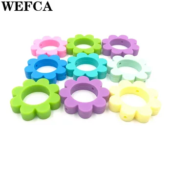 

2PCS 38mm Sunflower Baby Teether Beads BPA Free Silicone Loose Beads DIY Teether Toy Pacifier Nipple Holder