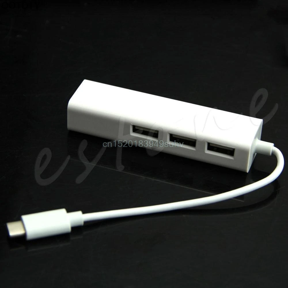 USB-C Тип C USB HUB с RJ45 сетевой адаптер для портативных ПК-Новый горячий