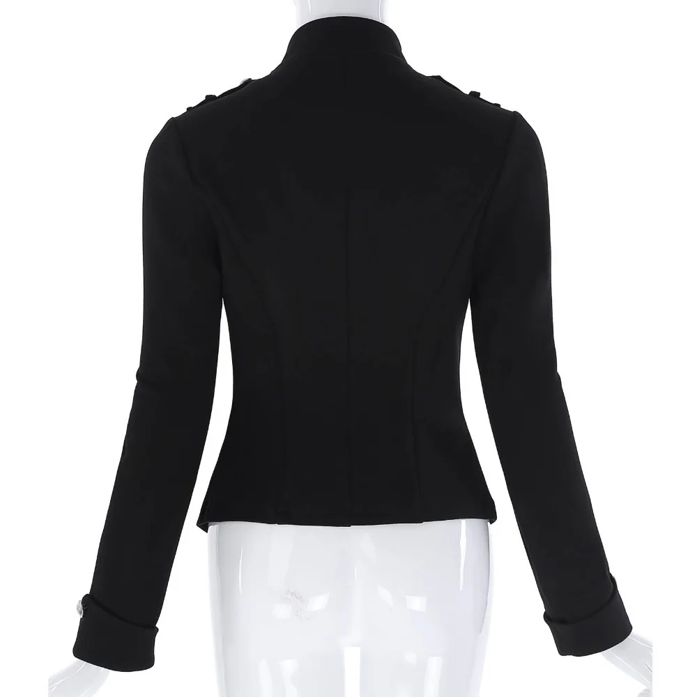 Kate Kasin Military Jacket Women Black Long Sleeve Button Decorated Zipper Vintage Gothic Victorian Coats Corset Tops Outerwear Kate Kasin Military Jacket Women Black Long Sleeve Button Decorated Zipper Vintage Gothic Victorian Coats Corset Tops Outerwear