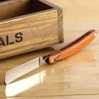 

Barber Razor Folding Shaving Straight Edge Stainless Steel Wood Handle Barber Razor Folding Shaving Kit #719