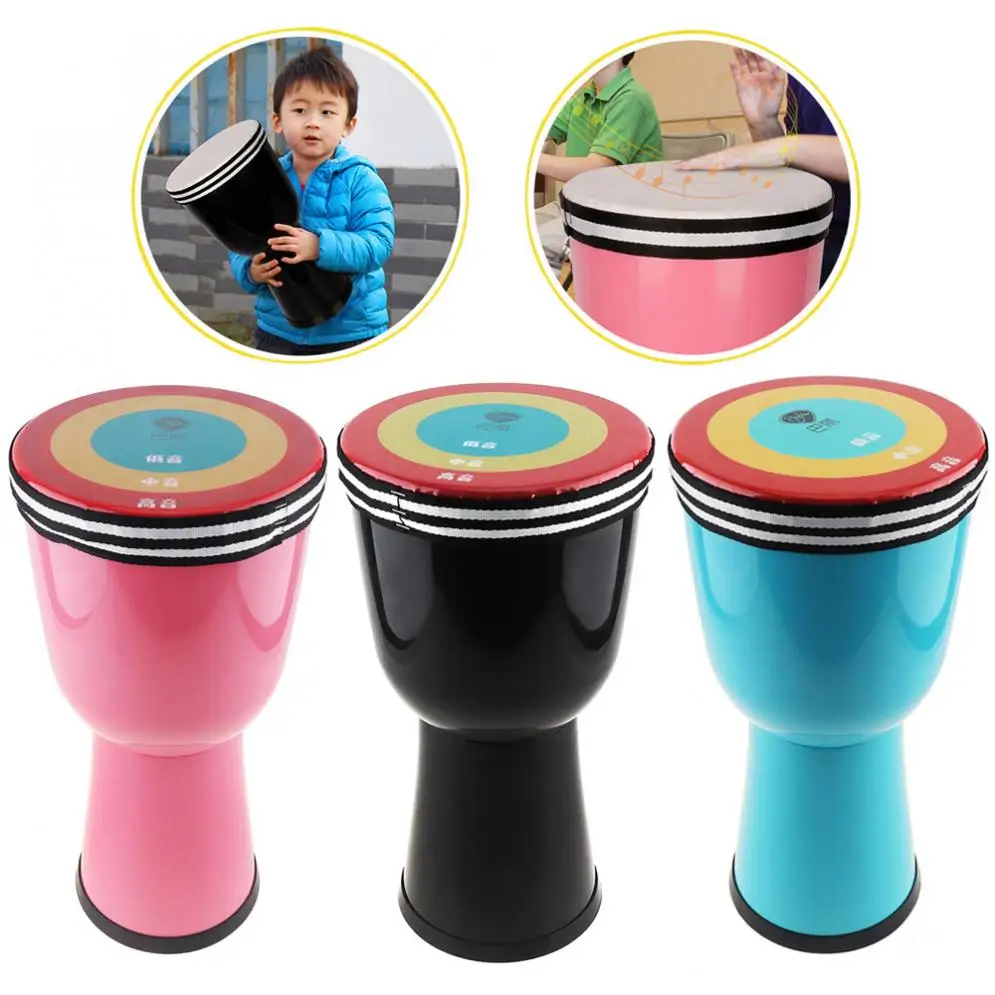 8 дюймовый Африканский Djembe барабан красочный ABS корпус ПВХ Легкая детская ручная 3