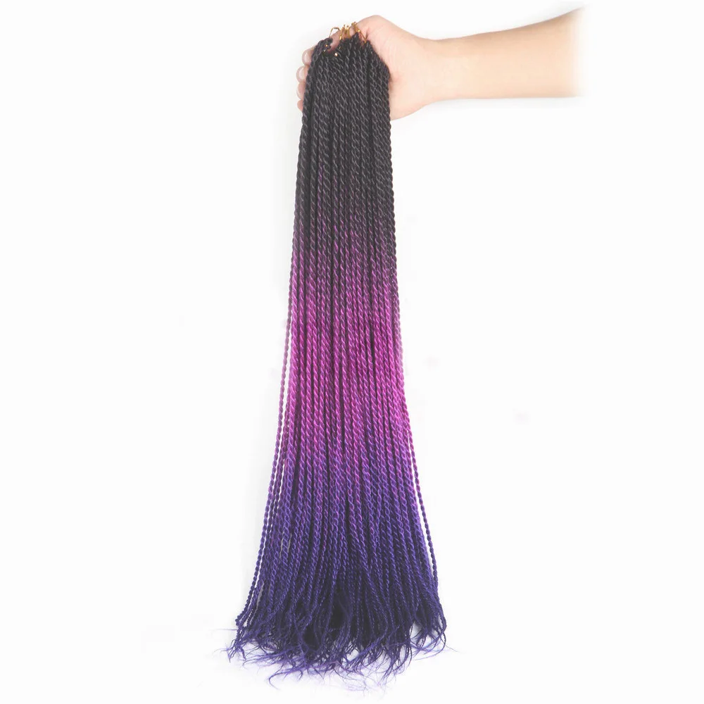 SAMBRAID Ombre Цвет вязанные косы Сенегальские вьющиеся волосы 24 дюймов 30
