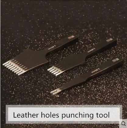 

3pcs Leather Diamond Hole Chisel 440C steel 3mm/2.45mm DIY Diamond Lacing Stitching Chisel Set Leather Craft Kits( 2+5+9 teeth)