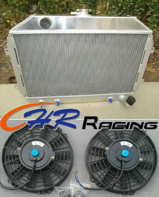 

aluminum radiator & plastic fans for Datsun 240Z 260Z L24 L26 1970-1975 brand new