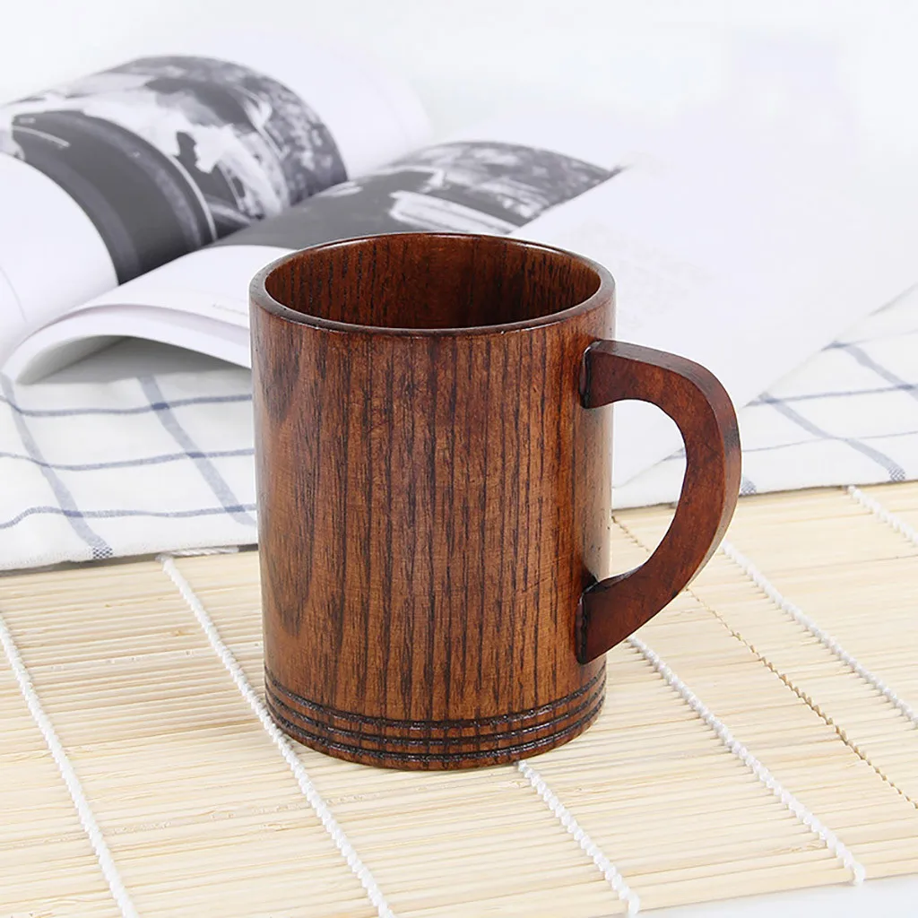 Деревянная чашка, традиционная ручная работа из натурального цельного дерева, чашка для чая, вина, кофе, кружка для питьевой воды, чашка для путешествий - Цвет: I