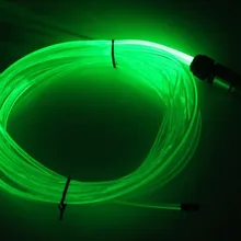 Прозрачные Боковые glow 2 метра 3 мм пластиковые PMMA волоконно-оптический кабель+ DC12V 2 W Мини автомобиля волокна кабель освещения двигателя