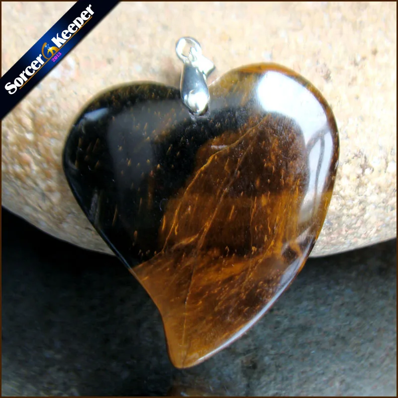 

Natural Blue Tiger Eye Stone Pendants Charms Jewelry DIY Necklace Beads for Man / Leather Chain & Flannel Bags as a gift RS551