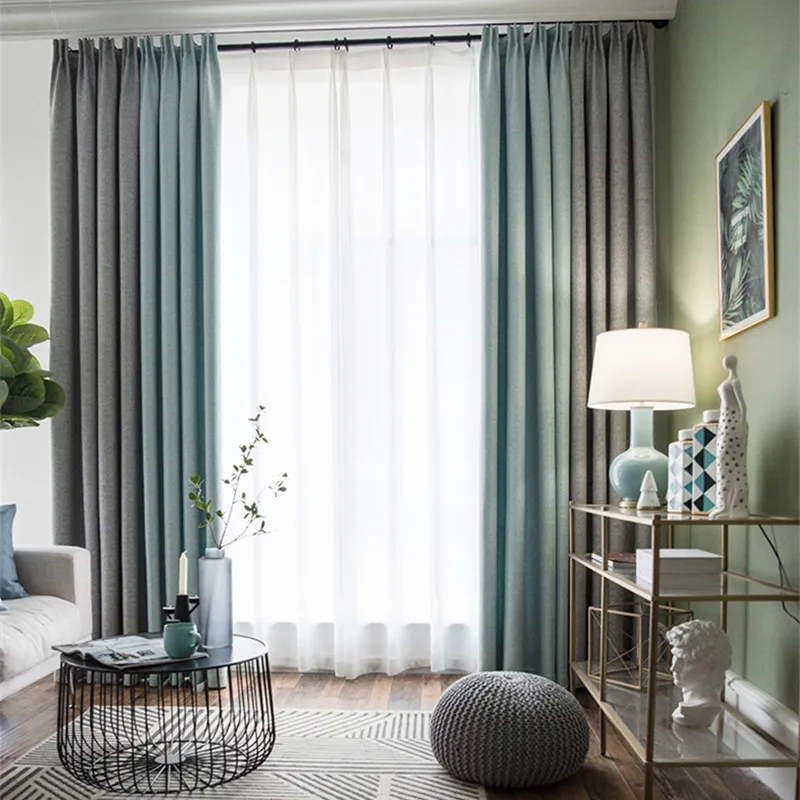 В скандинавском простом стиле толстые физические затененные Роскошные Искусственные бархатные шторы для гостиной, спальни, многоцветная затемненная ткань