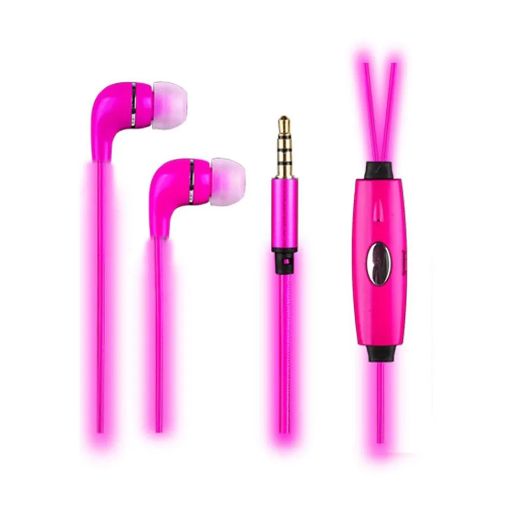 Portable Earphone Low Power LED Technology Luminous In ear Earphone