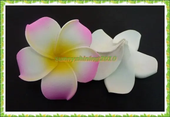 100 X розовый цветок плюмерии Гавайское мыло ФРАНЖИПАНИ цветок для невесты Свадебная вечеринка Декор 6 см(2-1/") без зажима