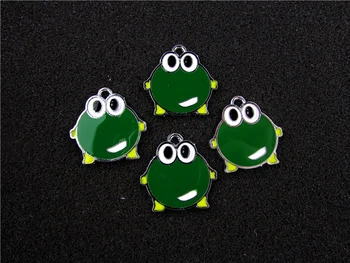 

AE668 Mix Color 20Pcs Alloy Metal Enamel Frog Charms Pendant 27x26mm