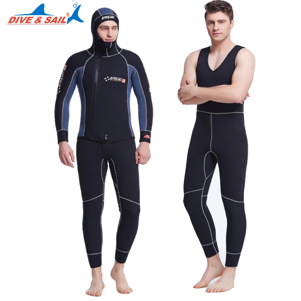 Aliexpress.com : Buy Dive&Sail scuba spearfishing wetsuits 5MM hooded ...