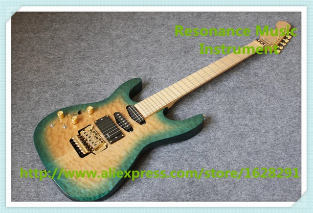 Best price at $304 Cheap China Custom Shop Quilted Finish Left Handed Jackson Electric Guitars With Maple Fretboard Guitar Neck For Sale