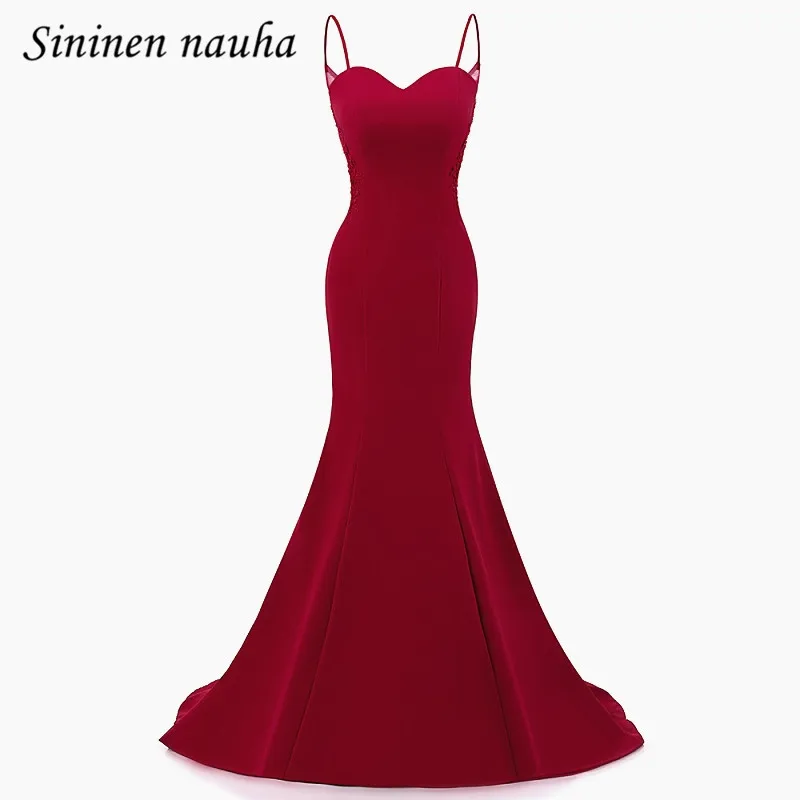 

Sexy Red Mermaid Evening Dresses Long Prom Formal Dress Appliques Beaded Plus Size Gown Vestidos De Festa Robe De Soiree 311