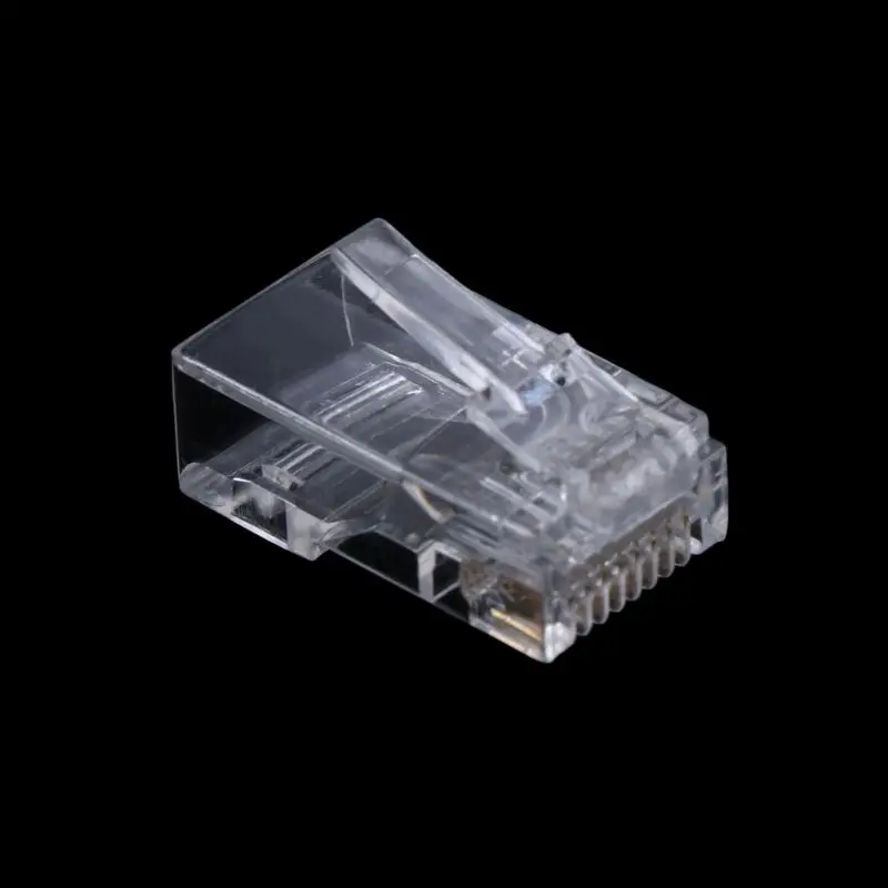 

25/100Pcs Gold Plated RJ45 Net Network Cables Modular Plug Cat5 CAT5e Connector 8P8C Modular Rj45 Plug Terminals